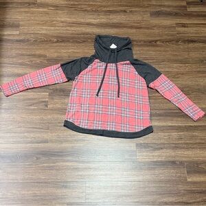 Women’s Honeyme Buffalo Plaid Cowl Neck Top - BNWT!